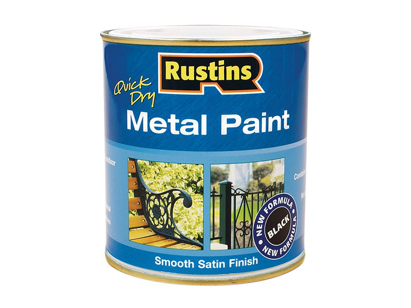 Rustins Metal Paint Smooth Satin Black 500ml Main Image