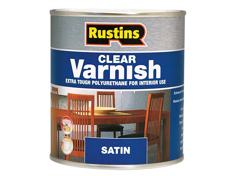 Rustins Polyurethane Varnish Satin Clear 500 ml Main Image