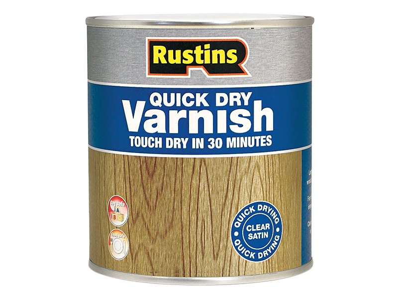 Rustins Quick Dry Varnish Satin Walnut 500ml Main Image