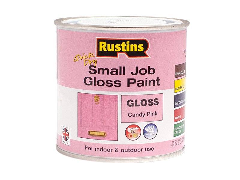 Rustins Quick Dry Small Job Gloss Paint Candy Pink 250ml Main Image