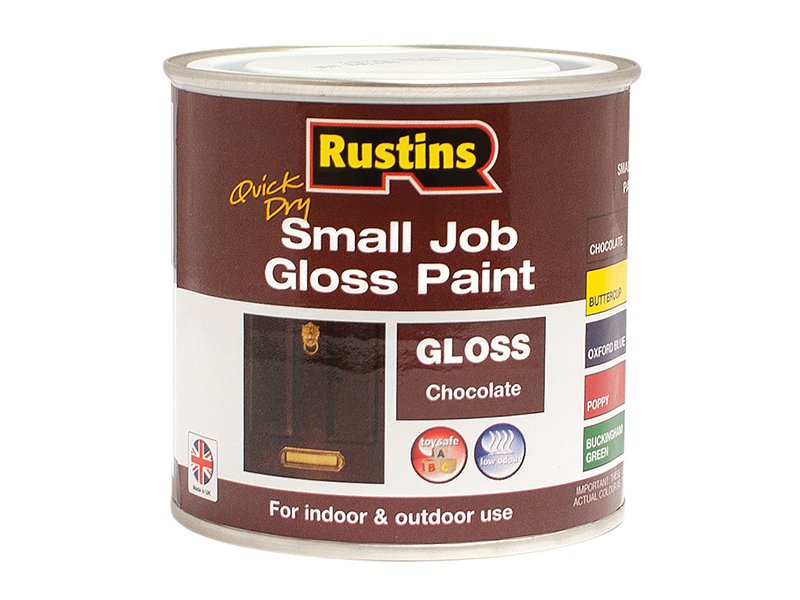 Rustins Quick Dry Small Job Gloss Paint Chocolate 250ml Main Image