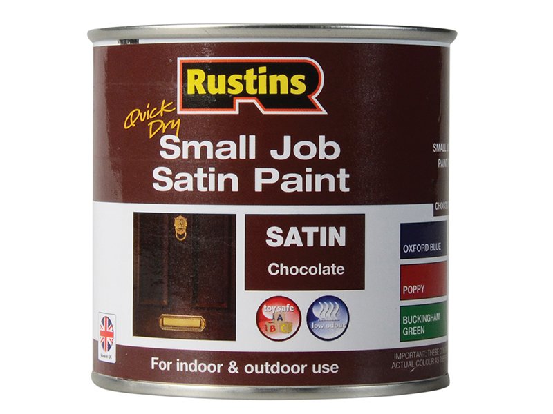 Rustins Quick Dry Small Job Satin Paint Chocolate 250ml Main Image