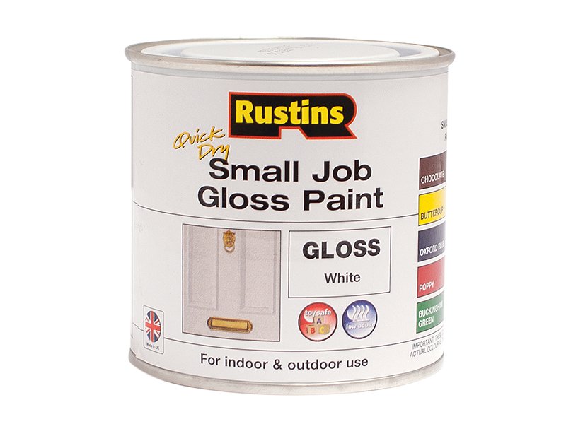 Rustins Quick Dry Small Job Gloss Paint White 250ml Main Image