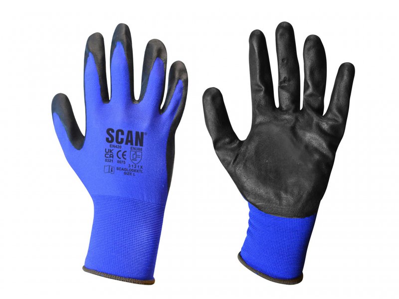 Scan Max. Dexterity Nitrile Gloves - Large (Size 9) Main Image