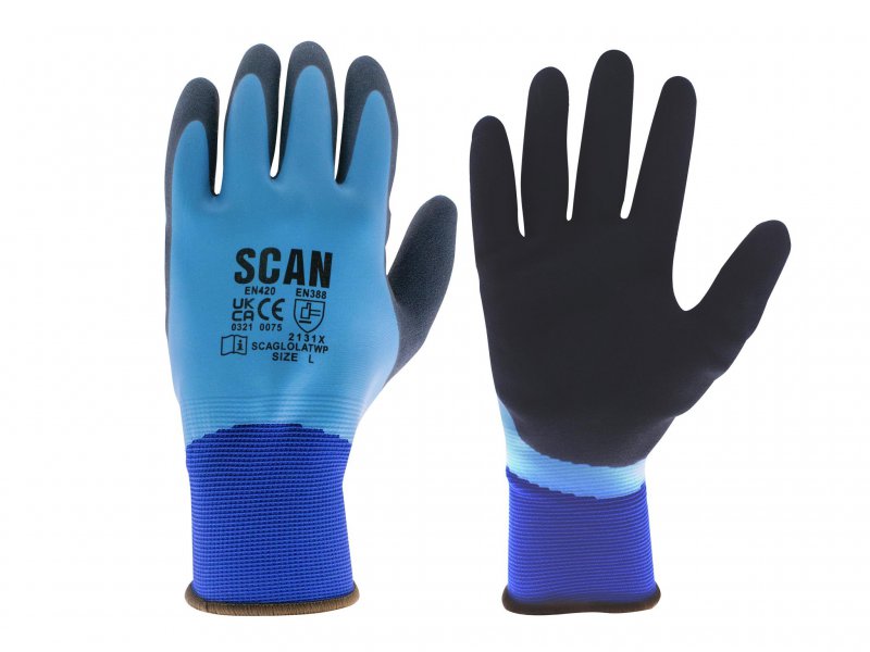 Scan Waterproof Latex Gloves - Medium (Size 8) Main Image