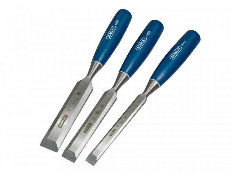 Stanley 5002 Bevel Edge Chisel Set of 3 12, 18 & 25mm Main Image