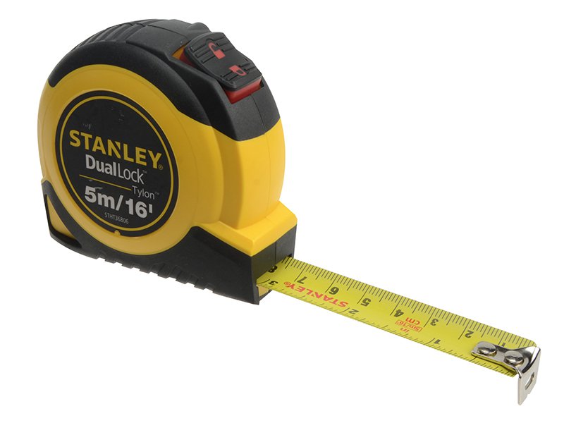 Stanley Tools Dual Lock Tylon Pocket Tape 5m/16ft (Width 19mm) Main Image