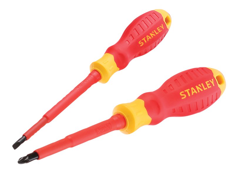 Stanley Tools FatMax® VDE Insulated Pozi & Slotted Screwdriver Set, 2 Piece Main Image