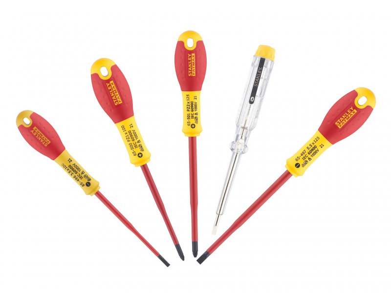 Stanley Tools FatMax VDE Insulated Parallel & Pozi Screwdriver Set of 5 Main Image