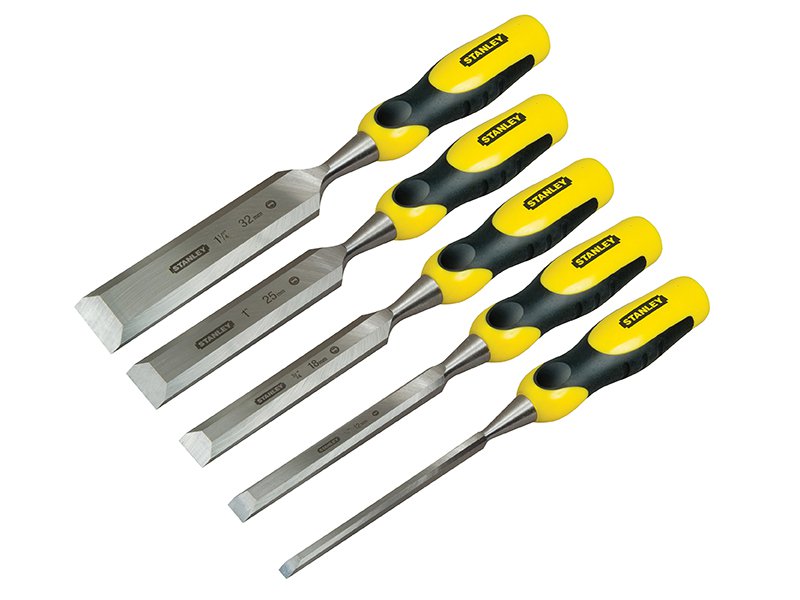 Stanley Dynagrip Bevel Edge Chisel with Strike Cap Set (5) 6, 12, 18, 25 & 32mm Main Image