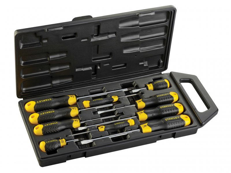 Stanley Cushion Grip Screwdriver Set Flared / Pozi  10 Piece Main Image