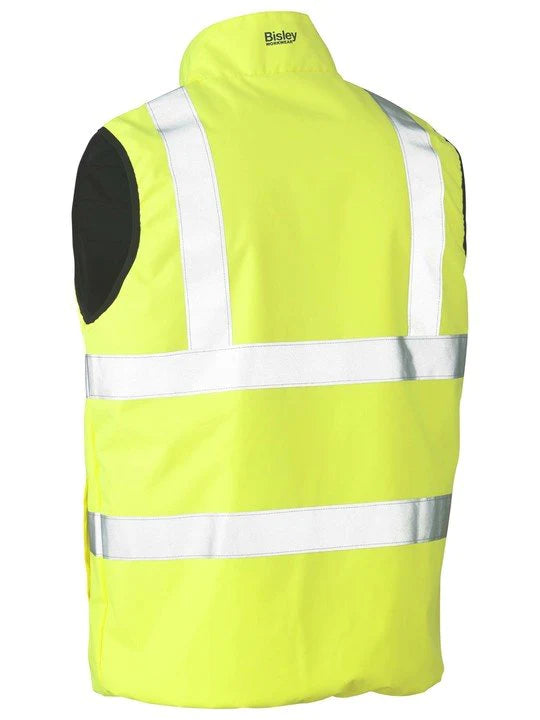 Taped Hi Vis Reversible Puffer Vest Yellow (BBLY) Small