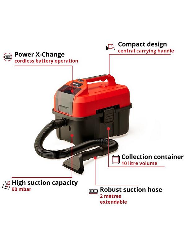 Einhell TE-VC 18/10 Li-Solo Power X-Change Wet & Dry Vac 18V Bare Unit