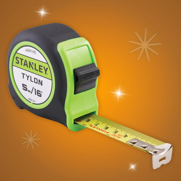 XMS Stanley 5m (16ft) Hi-Vis Tylon Tape