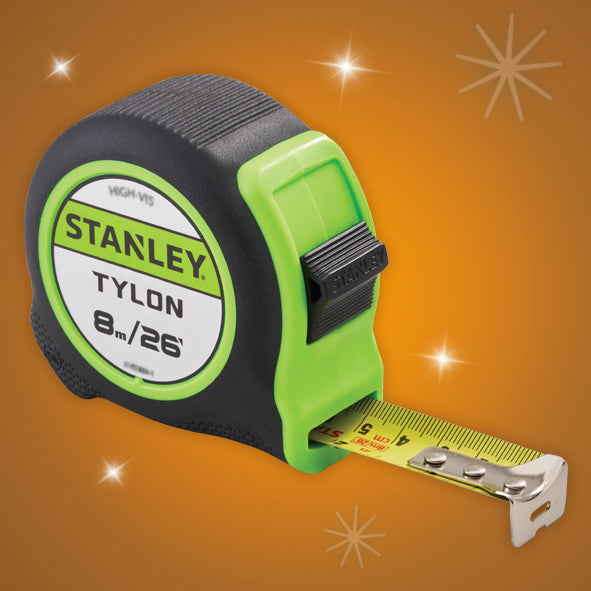 XMS Stanley 8m (26ft) Hi-Vis Tylon Tape