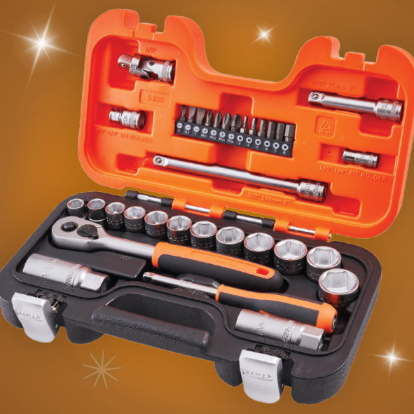 XMS Bahco 3/8in Drive Socket Set (34 Piece)