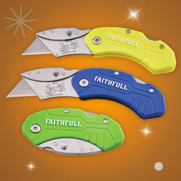 XMS Faithfull Hi-Vis Folding Utility Knife