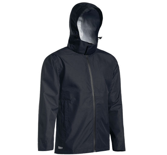 Lightweight Mini Ripstop Rain Jacket With Concealed Hood Black (BBLK) 2XL