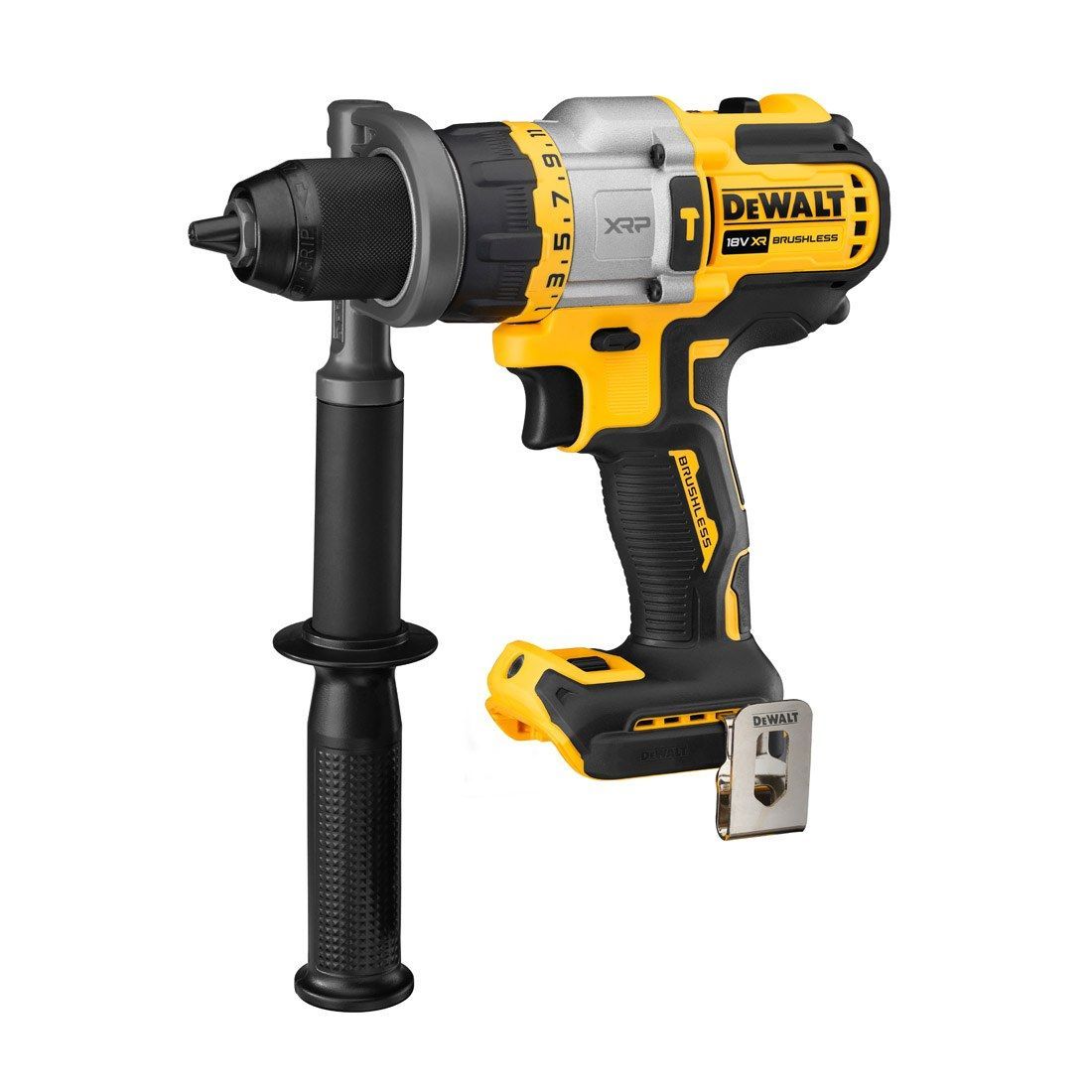 dcd999 dewalt drill yellow and black side view