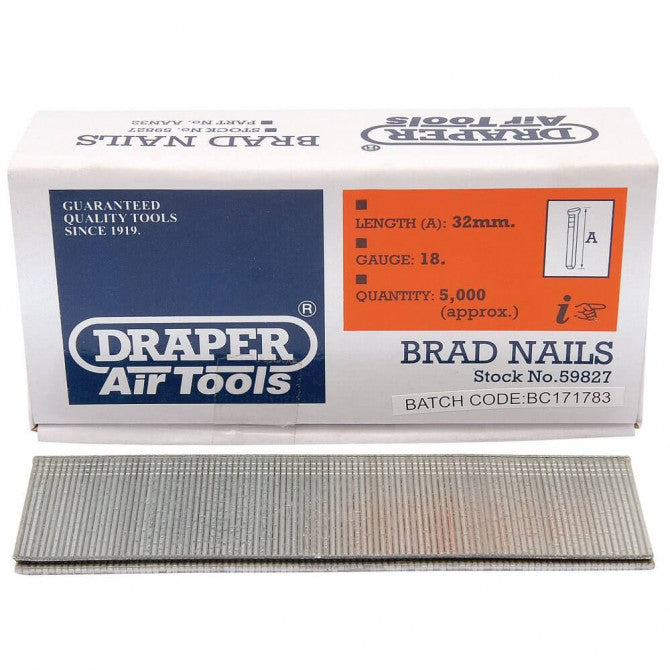 Draper- Brad Nails - 32mm (Pack of 5000)