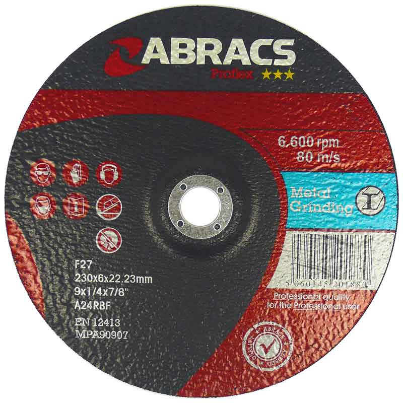 Abracs Proflex DPC Metal grinding disc - 230 x 6.0mm x 22mm - DPC Metal grinding disc