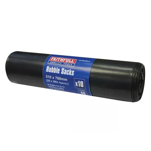 Faithfull Black Rubble Sacks (Box 100)