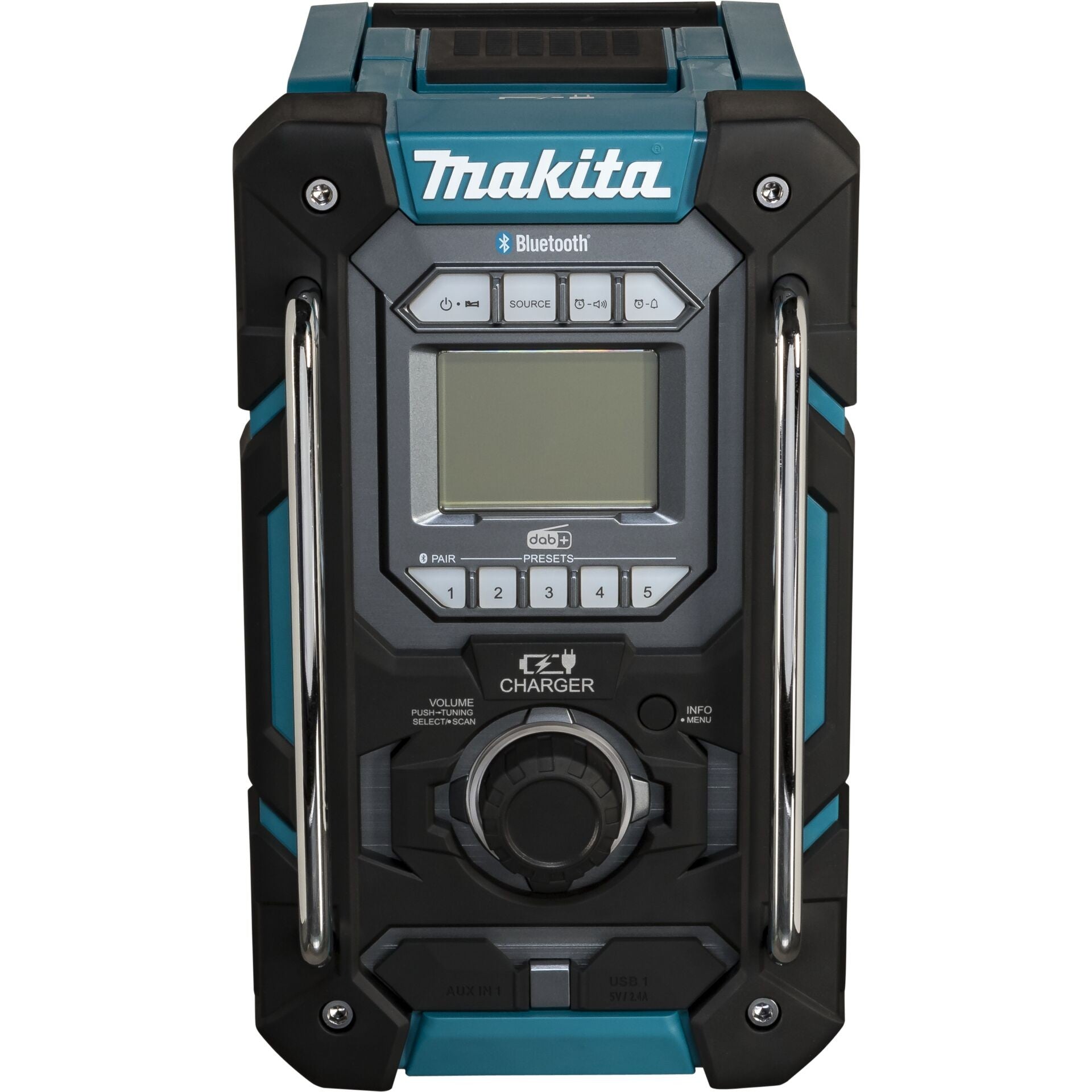 Makita DMR301 Site Radio DAB/DAB+ (12Vmax -18V Li-ion only) BLUE Bluetooth, Mobile USB Charging, Battery Charging