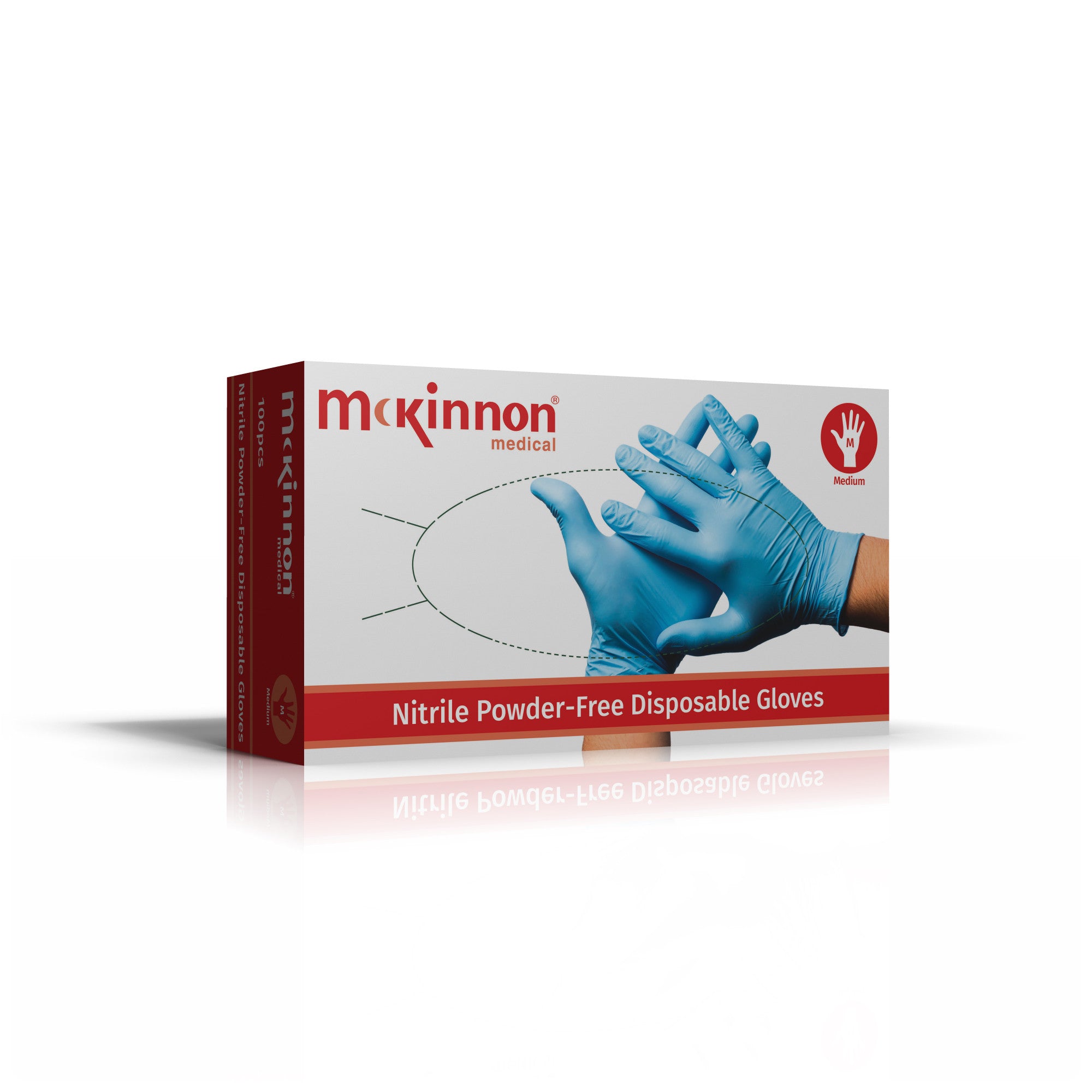 Mckinnon Medical Large Blue Nitrile Powder-Free Examination Gloves (Box 100)