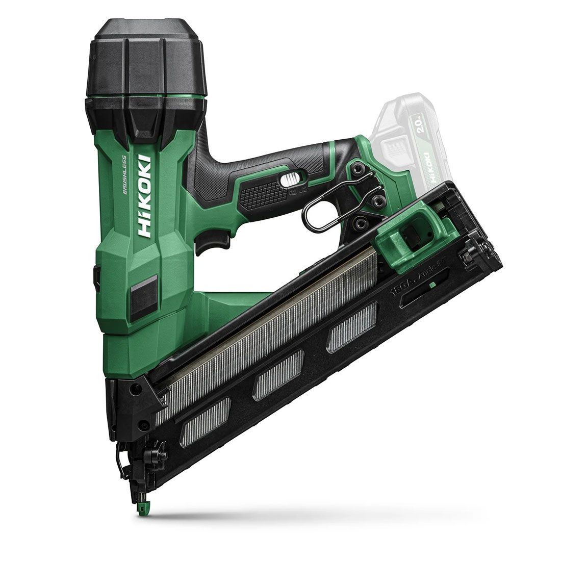 Hikoki - 18V 15GA Brushless Angled Finish Nailer Kit - with 2 x 2.0Ah Li-Ion