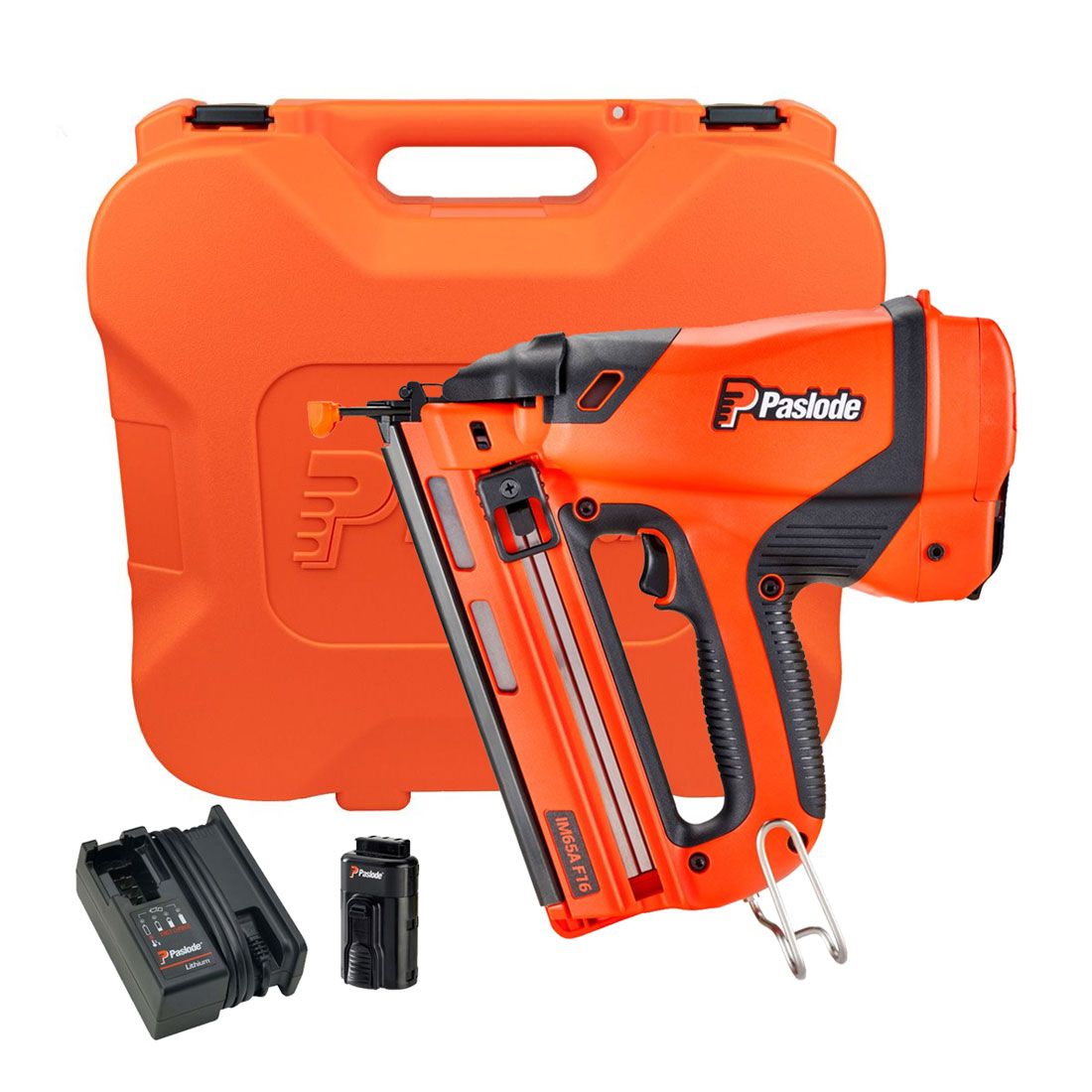 Paslode IM65A F16 Angled Finish Nailer Kit (inc lithium battery, charger & carry case)