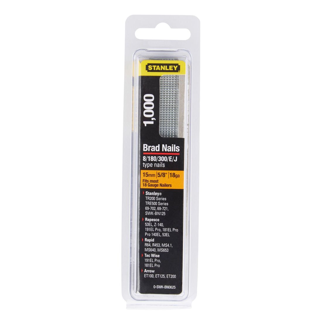 Stanley 15mm 18g Brad Nails (1000)