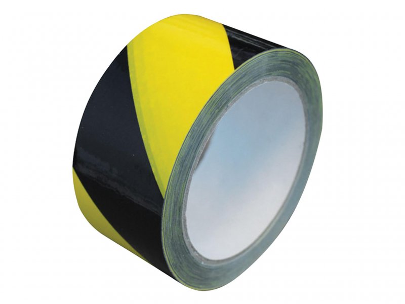 Faithfull Laminated Self-Adhesive Hazard Tape Black/Yellow 50mm x 33m Main Image