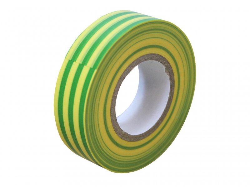 Faithfull PVC Electricial Tape - 19mm x 20m - Green / Yellow Main Image