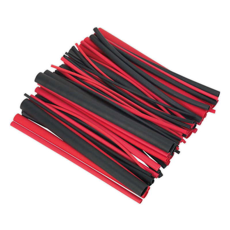 Sealey Heat Shrink Tubing Assortment 72pc Black & Red Adhesive Lined 200mm Main Image