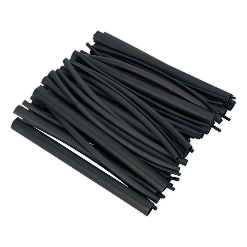 Sealey Heat Shrink Tubing Assortment 72pc Black Adhesive Lined 200mm Main Image