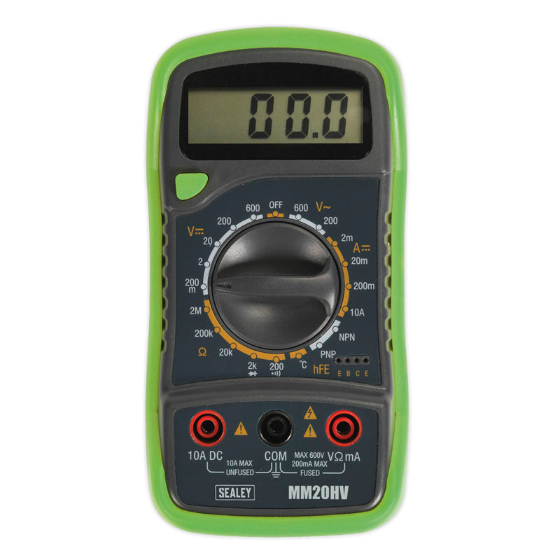 Sealey Digital Multimeter 8 Function with Thermocouple Hi-Vis Main Image