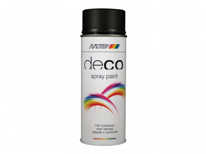 MOTIP Deco Spray Paint Matt RAL 9005 Deep Black 400ml Main Image