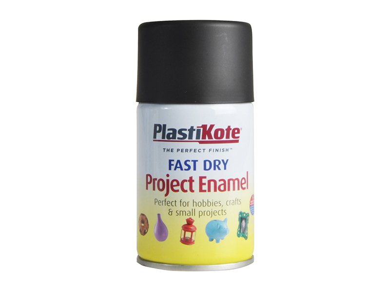 Plasti-kote Fast Dry Enamel Aerosol Black Matt 100 ml Main Image