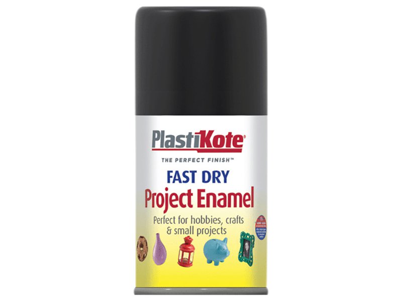 Plasti-kote Fast Dry Enamel Aerosol Black Gloss 100 ml Main Image