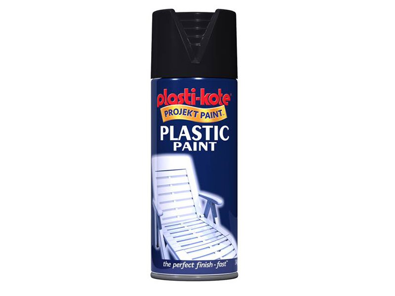 Plasti-kote Plastic Paint Spray Black Gloss 400 ml Main Image