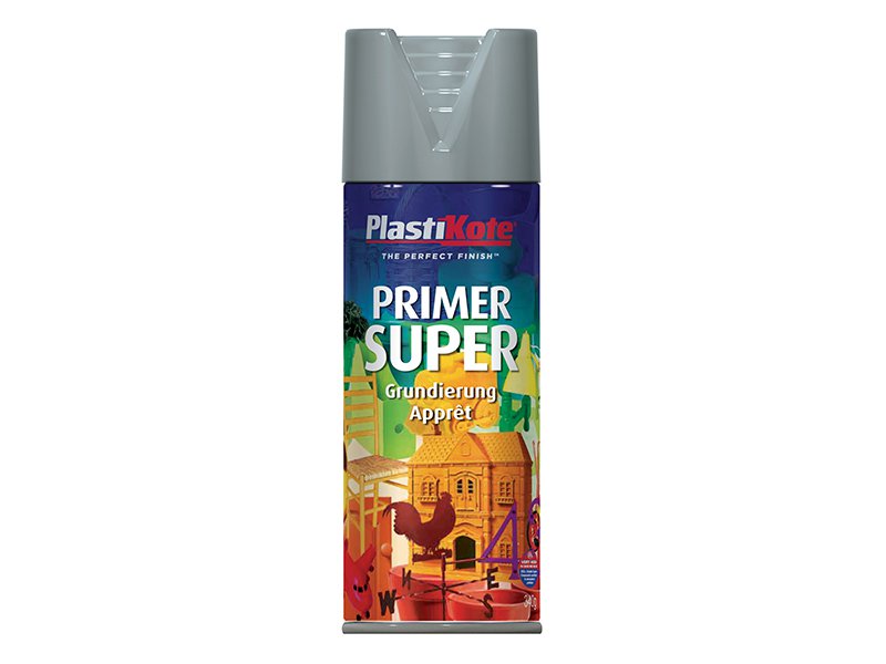 Plasti-kote Super Grey Primer Spray 400 ml Main Image