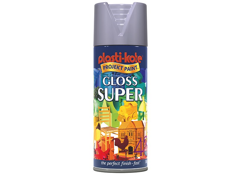 Plasti-kote Super Gloss Spray Aluminium 400 ml Main Image