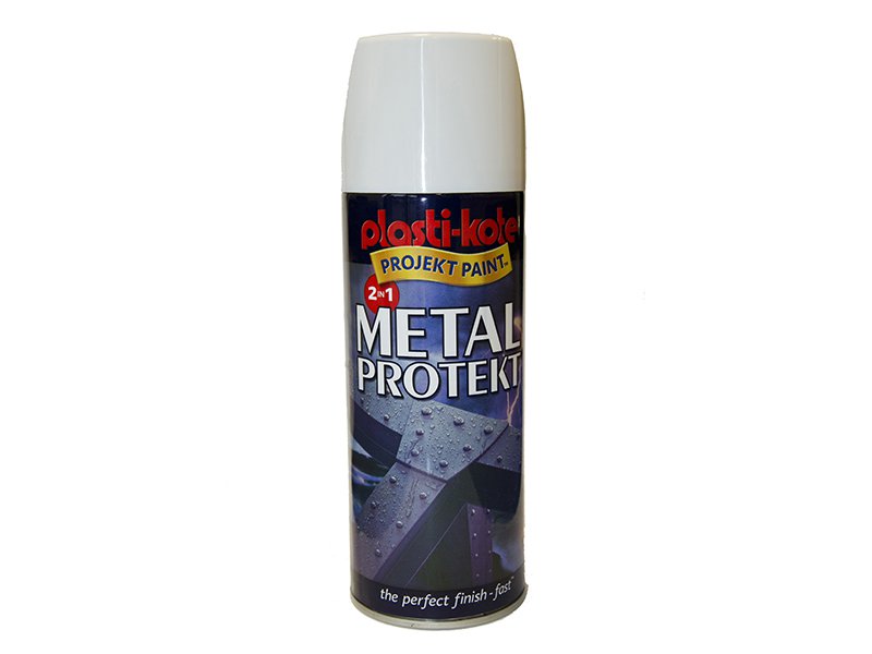 Plasti-kote Metal Protekt Spray Gloss White 400 ml Main Image