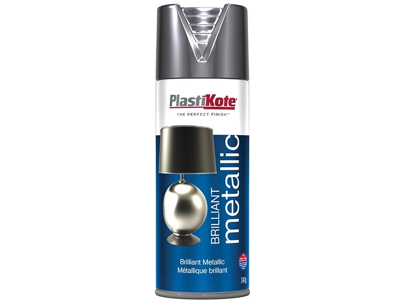 Plasti-kote Brilliant Metallic Spray Silver 400 ml Main Image