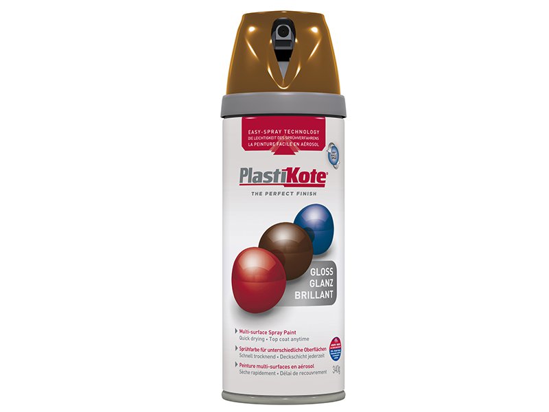 Plasti-kote Twist & Spray Gloss Chestnut Brown 400ml Main Image