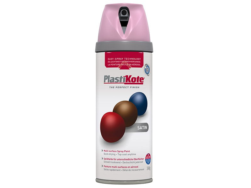 Plasti-kote Twist & Spray Satin Cameo Pink 400ml Main Image