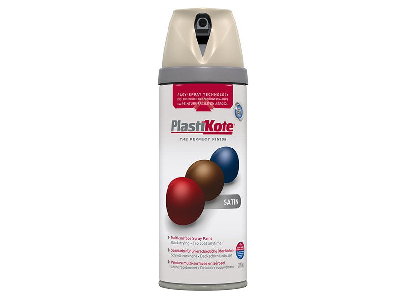 Plasti-kote Twist & Spray Satin Warm Grey 400ml Main Image