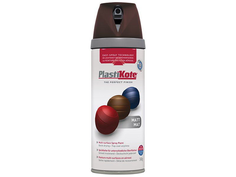 Plasti-kote Twist & Spray Matt Chocolate 400ml Main Image