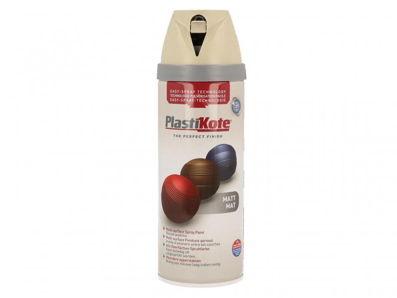 PlastiKote Twist & Spray Matt French Grey 400ml Main Image