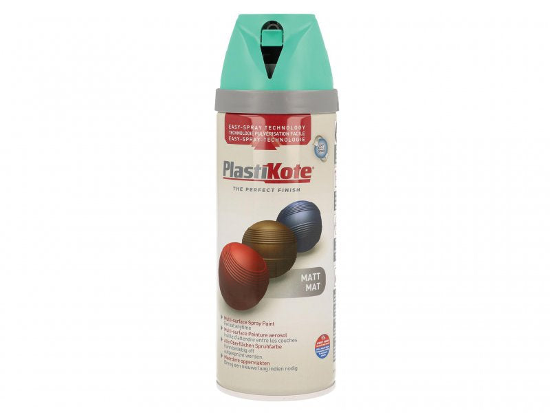 PlastiKote Twist & Spray Matt Classic Teal 400ml Main Image